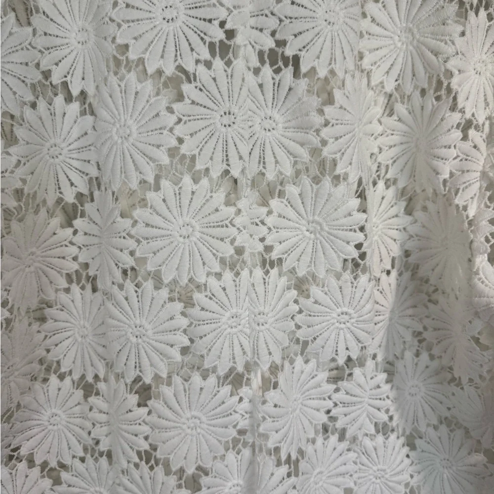 berek White Daisy Lace Blazer Floral Textured Button Front Large - Picture 10 of 13